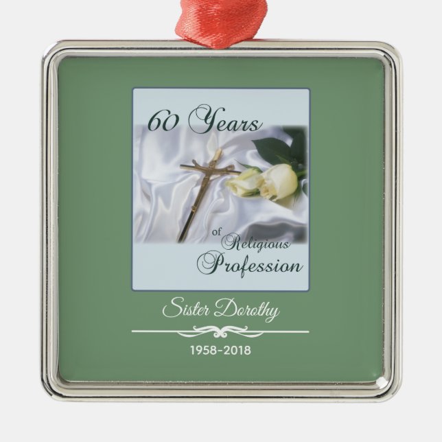 Personalisera, 60 års Religiösa Julgransprydnad Metall (Framsidan)