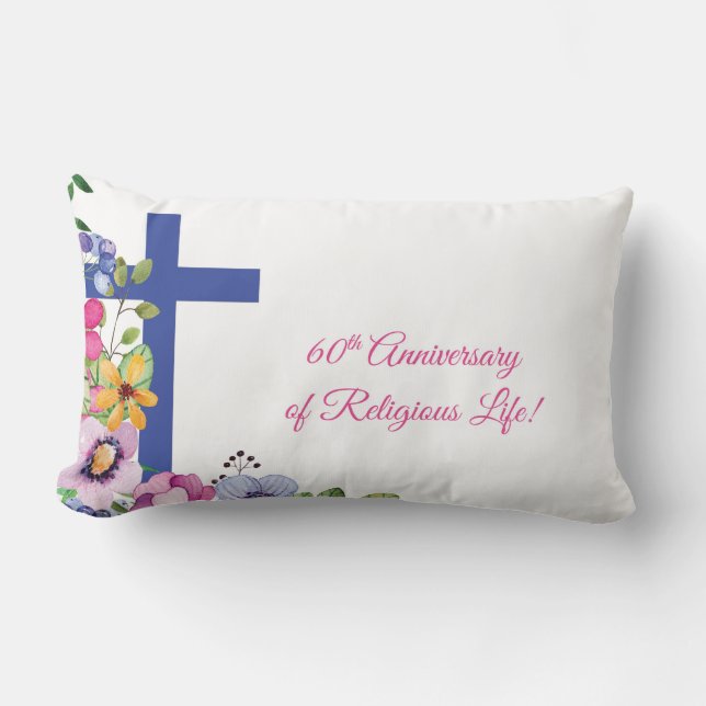 Personalisera, 60-årsdag nun Religiösa Life Lumbarkudde (Framsida)