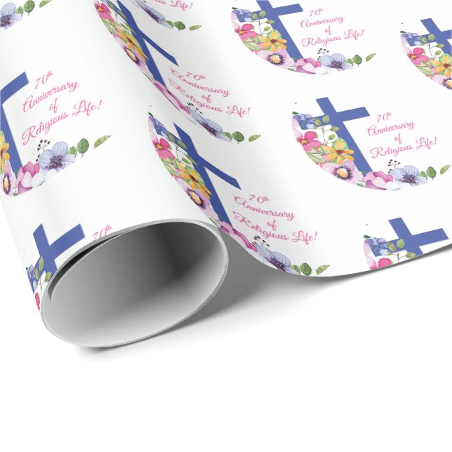 Personalisera, 70-årsjubileum Nunna Religiöst Liv Presentpapper (Rullad Hörn)