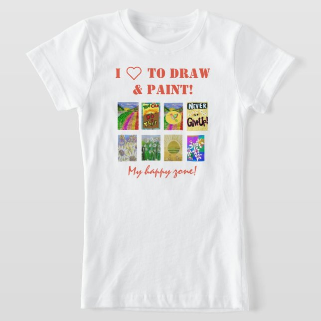 Personalisera 8-panel foto- och textmall T-shirt (Laydown)