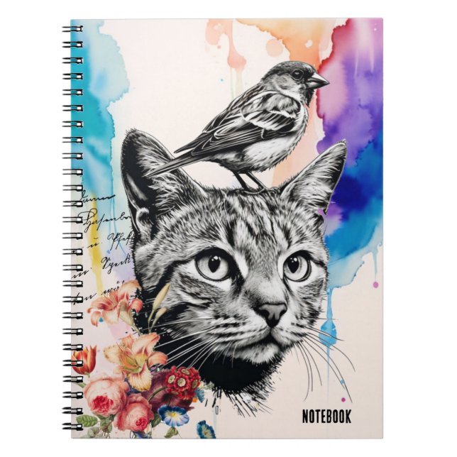 PERSONALISERA: a Katt + a Bird | Journal Anteckningsbok (Framsidan)