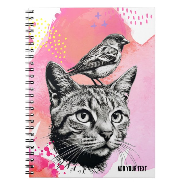 PERSONALISERA: a Katt + a Bird | Journal Anteckningsbok (Framsidan)