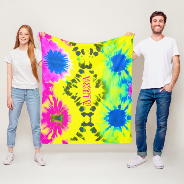 PERSONALISERA ABSTRACT DESIGN TIE-DYE FLEECEFILT (På plats)