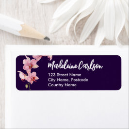 Personalisera Adress Rosa Moth Orchids Returadress Etikett