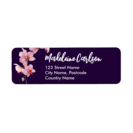 Personalisera Adress Rosa Moth Orchids Returadress Etikett