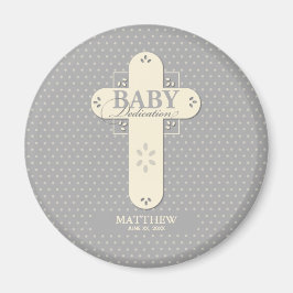 Personalisera, Baby Dedication Cream & Grå Kors Magnet