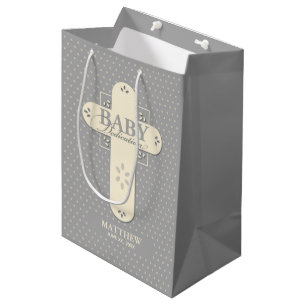 Personalisera, Baby Dedication Cream & Gray Cross
