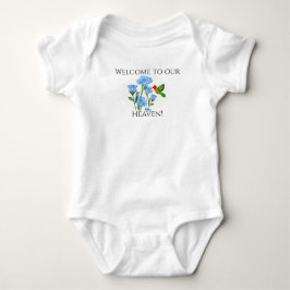 Personalisera babyens enhjuliga blommiga kolibri t shirt