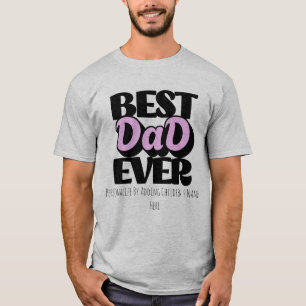 Personalisera Bästa Pappa Någonsin Svart Typografi T Shirt
