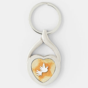 Personalisera bekräftelse gratulation present Coll Twisted Heart Silverfärgad Nyckelring