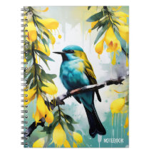 PERSONALISERA: Bird + Gula blommor | Anteckningsbo