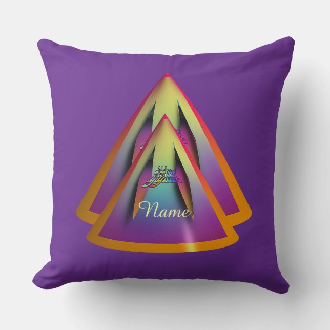 Personalisera Bländande Logotyp Dubbel Pyramid Kon Kudde (Framsida)