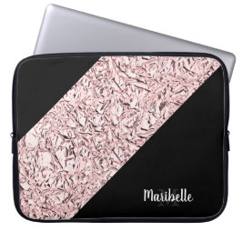 Personalisera Blåskuren Ro Guld Faux Foil Laptop Fodral