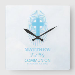 Personalisera, Blått första Heligan-värd för kommu Fyrkantig Klocka