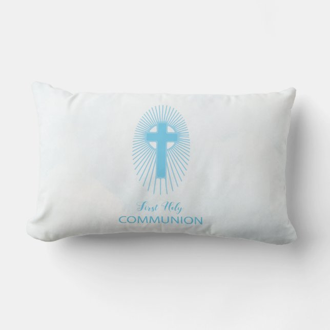 Personalisera, Blått första Heligan-värd för kommu Lumbarkudde (Framsida)