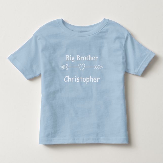 Personalisera Blue Big Brother Arrow Heart Boho T Shirt (Framsida)