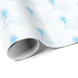 Personalisera, Blue Boy First Heliga Communion Kor Presentpapper