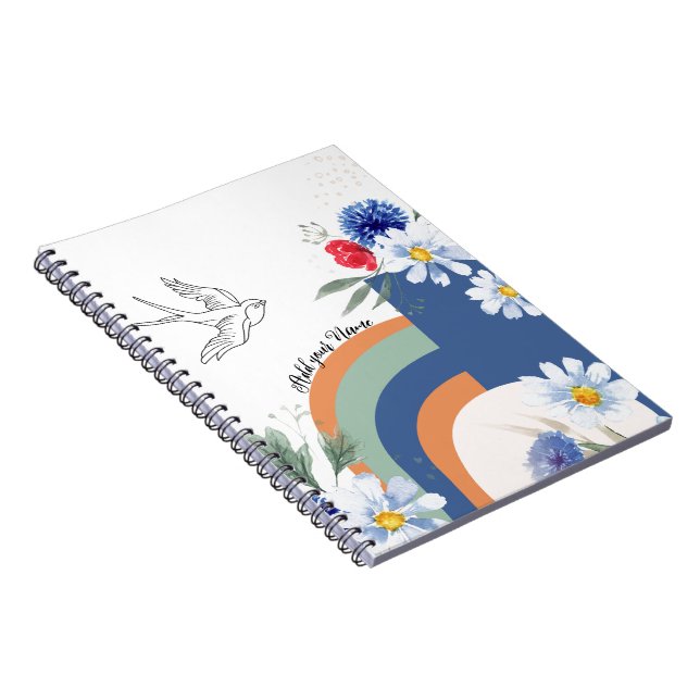 PERSONALISERA: BOHO med fågel | Journal Anteckningsbok (Högra Sidan)