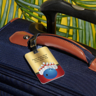 Personalisera Bowling Sport Boll och Stift Bagagebricka