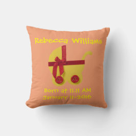 Personalisera, Bright Gult, Red baby barnvagn Kudde
