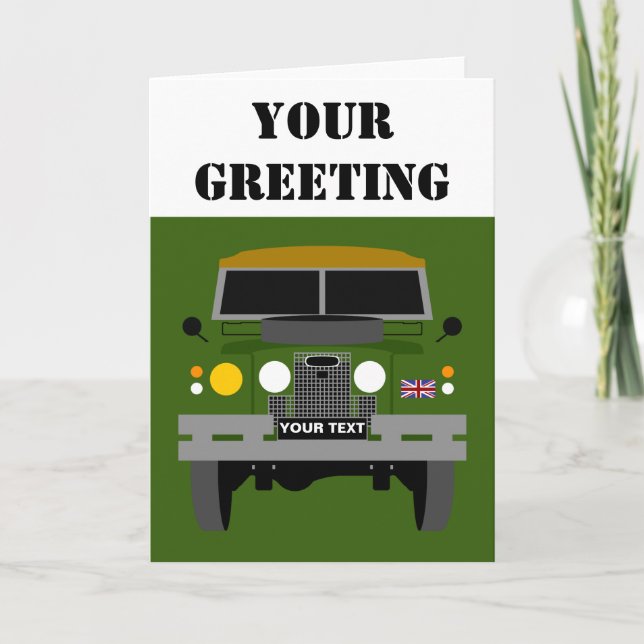 PERSONALISERA BRITISH ARMY VETERAN LAND-ROVER KORT (Framsida)