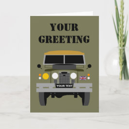 PERSONALISERA BRITISH ARMY VETERAN LAND-ROVER KORT