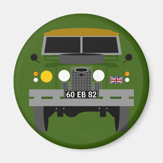 PERSONALISERA BRITISH ARMY VETERAN LAND-ROVER MAGNET (Framsidan)