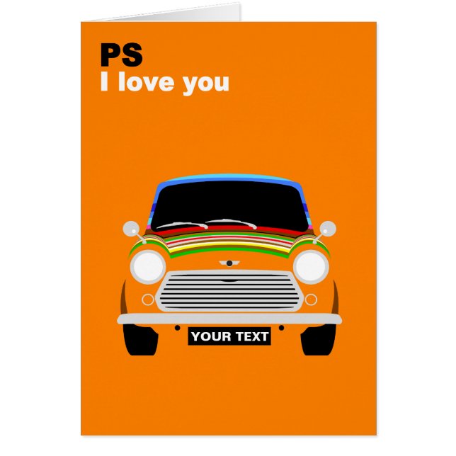 Personalisera British Austin Mini Cooper car Hälsningskort (Framsidan)