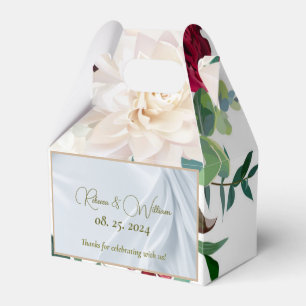 Personalisera Bröllop Röd ros Peony Dahlia Astilbe Presentaskar