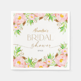 Personalisera bröllopsdusch blommor och blad pappersservett