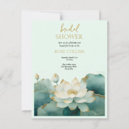 Personalisera Bröllopsfest Lotus guld Inbjudningar
