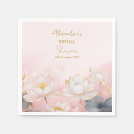 Personalisera Bröllopsfest Rosa Lotus Nr 8 Pappersservett