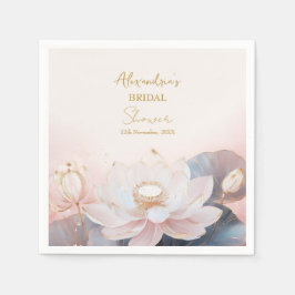 Personalisera Bröllopsfest Rosa Lotus Nr 9 Pappersservett
