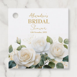 Personalisera Bröllopsfest Vita Rosor Gåvor Etiketter