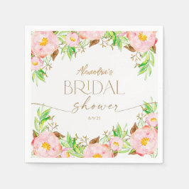 Personalisera bröllopsfestblommor och blad pappersservett