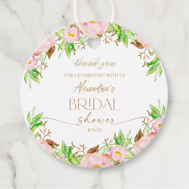 Personalisera Bröllopsfestblommor Tack Gåvor Etiketter (Framsida)
