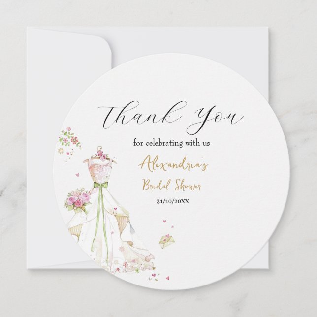 Personalisera bröllopsfestklänning Tack (Framsida)