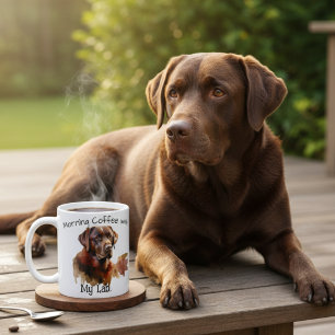 PERSONALISERA Brun Labrador Vattenfärg Kaffe Mugg