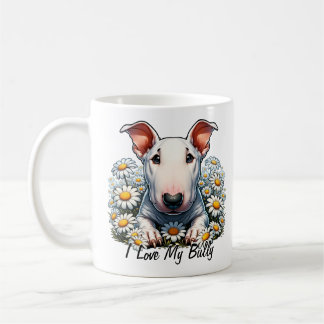 Personalisera Bull Terrier i Daisy Kaffemugg