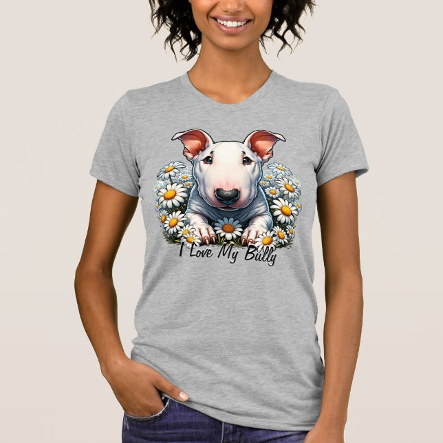 Personalisera Bull Terrier i Daisy T Shirt (Framsida)