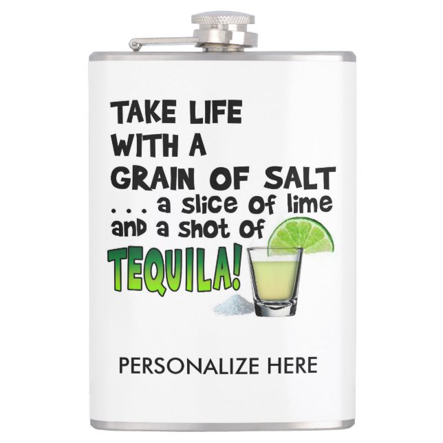 PERSONALISERA COCKTAIL FLASK - LIME, SALT, TEQUILA FICKPLUNTA (Framsidan)