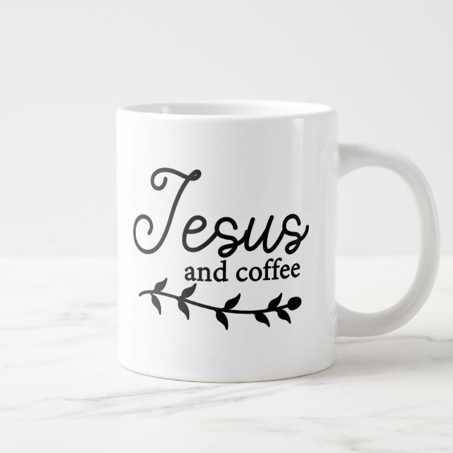 Personalisera Coffee Mugg Jesus och kaffe Jumbo Mugg (Höger)
