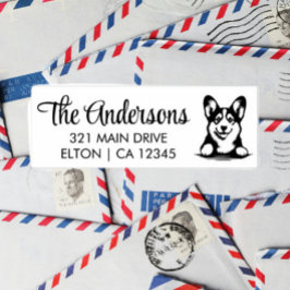 Personalisera Corgi Returadress Självfärgande Stämpel