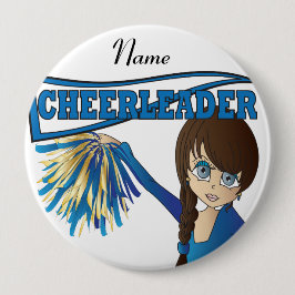 Personalisera Cute Blue CheerLeader Girl Knapp