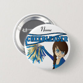 Personalisera Cute Blue CheerLeader Girl Knapp