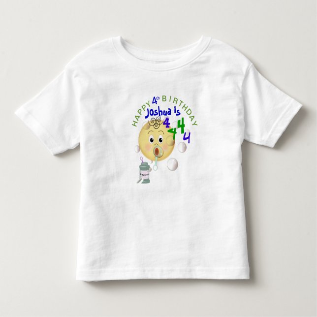 PERSONALISERA Cute Bubbles Grattis på födelsedagen Tee Shirt (Framsida)