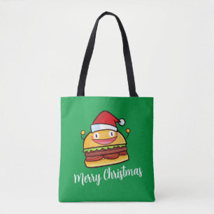 Personalisera Cute jul Hamburger Tote Bag Tygkasse