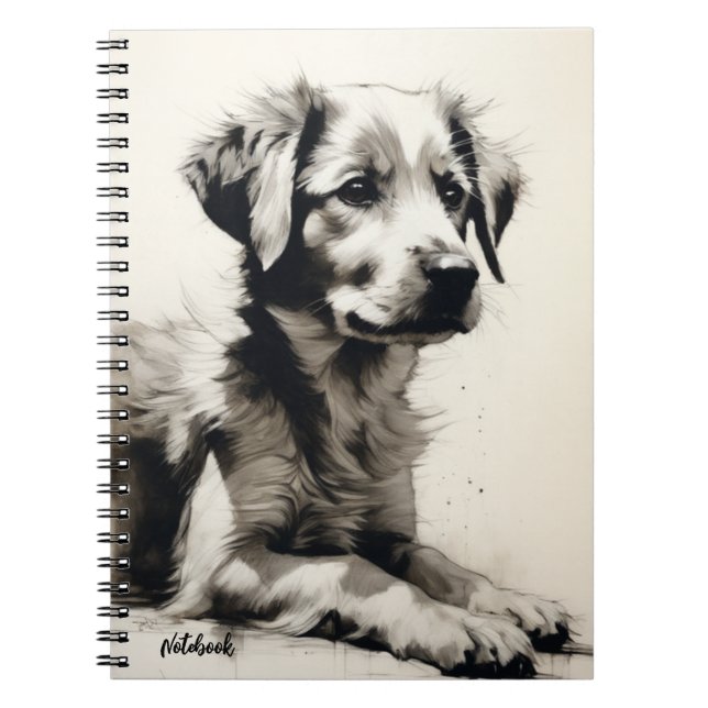 PERSONALISERA Cute Puppy Anteckningsbok Journal (Framsidan)