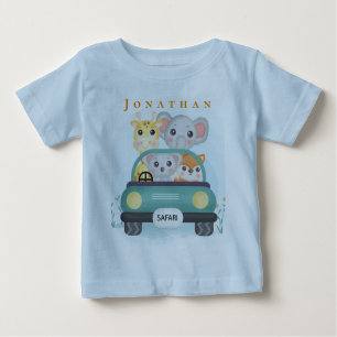 Personalisera Cute Safari Animals tar en väg Resa T Shirt