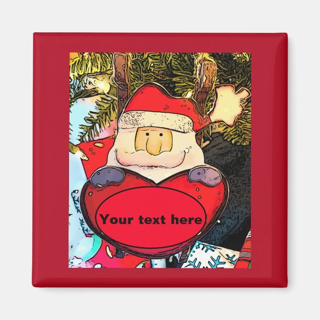 Personalisera Cute Santa Magnet (Framsidan)